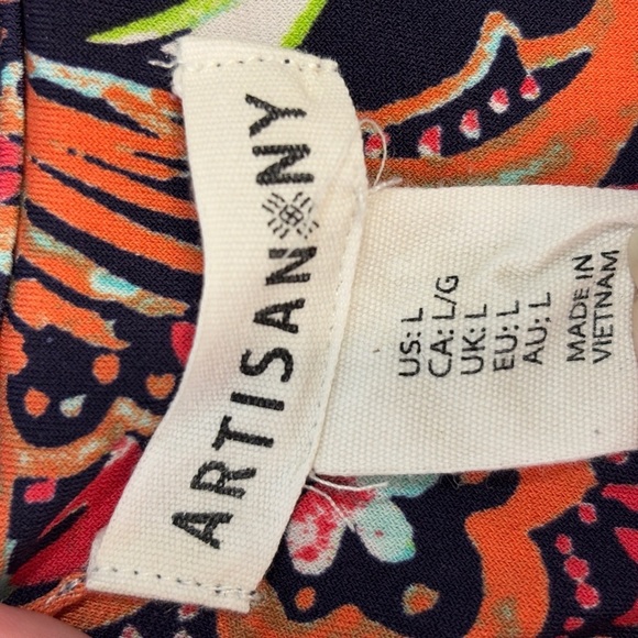 Artisan NY Midi Dress Pockets L Tank Floral - Picture 3 of 7